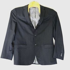Banana Republic Wool‎ Blend Blazer Jacket Mens 42R Black Pinstripe Tailored Fit